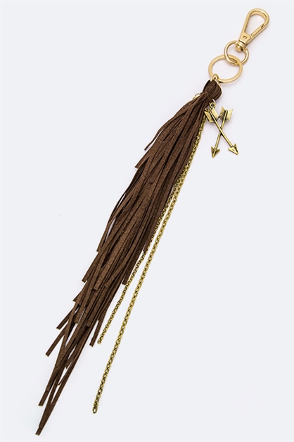 LA JEWELRY PLAZA, Suede Tassel Key Charm, 51-JK0142-BI053