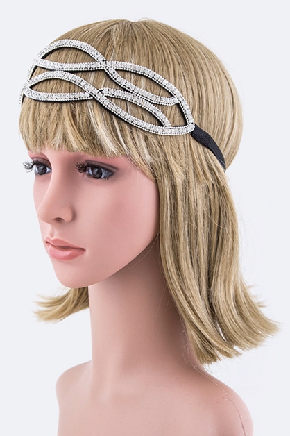LA JEWELRY PLAZA, Layer Crystal Stretch Headband, 99-HS251X063/MR068