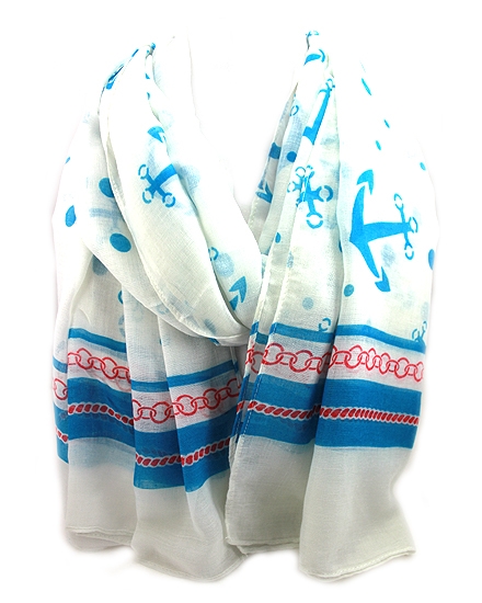 BEAUTYSIS, Anchor Oblong Scarf, PSY4129TQ