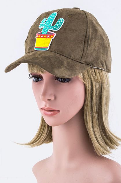 LA JEWELRY PLAZA, Cactus Patch Suede Cap, 128-EMH35020CACT