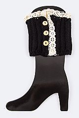 LA JEWELRY PLAZA, Button Lace Boot Toppers, 99-BT264X141/MR-B