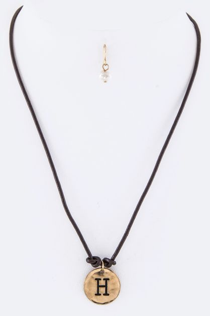 LA JEWELRY PLAZA, Engraved Pendant Necklace Set, 55-124244-STORE