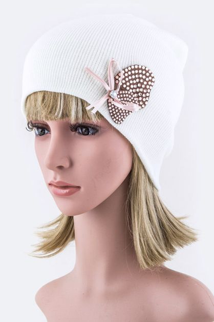 LA JEWELRY PLAZA, Crystal Bow Beanie Hat, 128-300137-ME020