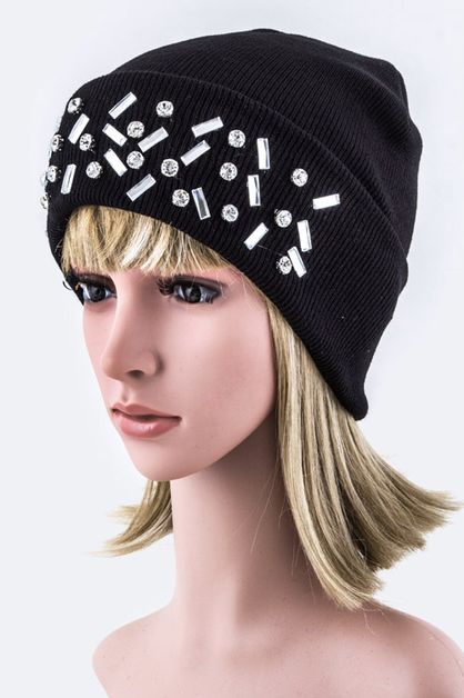 LA JEWELRY PLAZA, Mix Crystals Beanie Hat, 39-HA400050/ME029