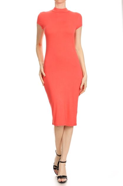 BAGEL, SOLID DRESSES SLD-2008-SALMON, SLD-2008-SALMON