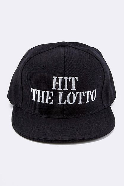 LA JEWELRY PLAZA, HIT THE LOTTO Embroidered Snap Back, 23-CF918-013-BP08