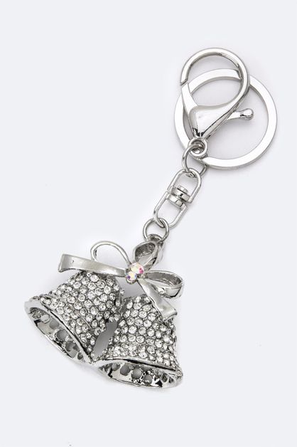 LA JEWELRY PLAZA, Crystal X`mas Bells Key Charm, 29-KY5560068AS-AE637