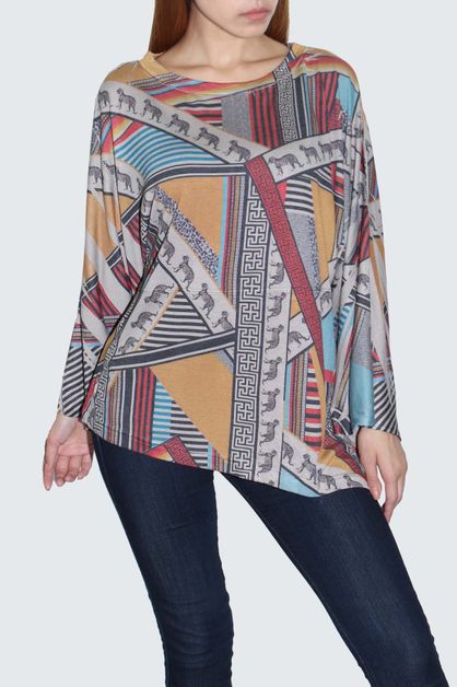 CASA LEE, PRINT TOP, T-4686-ap1