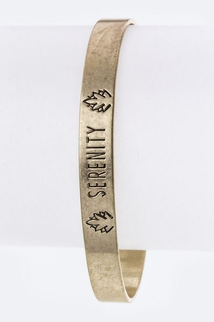 LA JEWELRY PLAZA, Engraved SERENITY Bangle, 12-QB1261-AA894