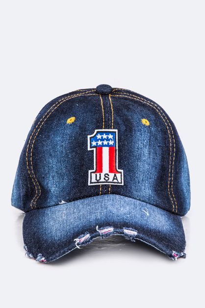 LA JEWELRY PLAZA, US NO 1 Denim Cap, 128-EMH8593Q-MKE