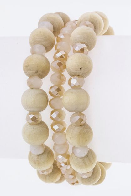 LA JEWELRY PLAZA, Mix Beads Stretch Bracelet, 12-GZB219-BH076