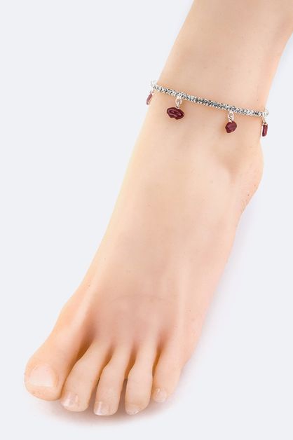 LA JEWELRY PLAZA, Petite Lips Drop Crystal Anklet Pack, 98-H0047-BH148