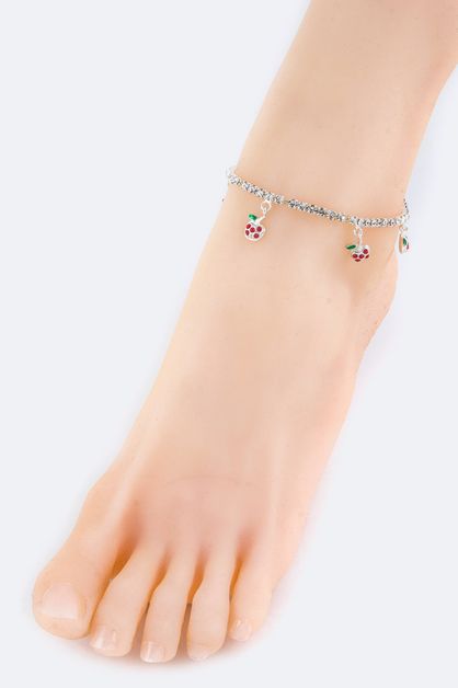 LA JEWELRY PLAZA, Crystal Apple Stretch Anklet, 98-H0044/BH113-BASE