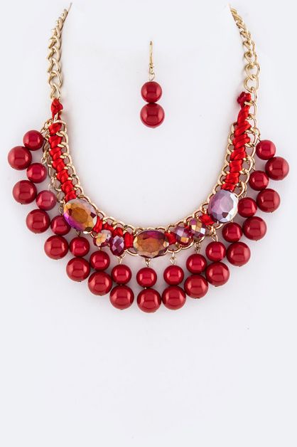 LA JEWELRY PLAZA, Fringe Beads Necklace, 56-CN2707/AX185