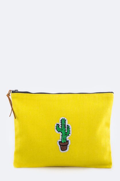 LA JEWELRY PLAZA, Sequins Cactus Patch Pouch, 128-EMB8976-MC036