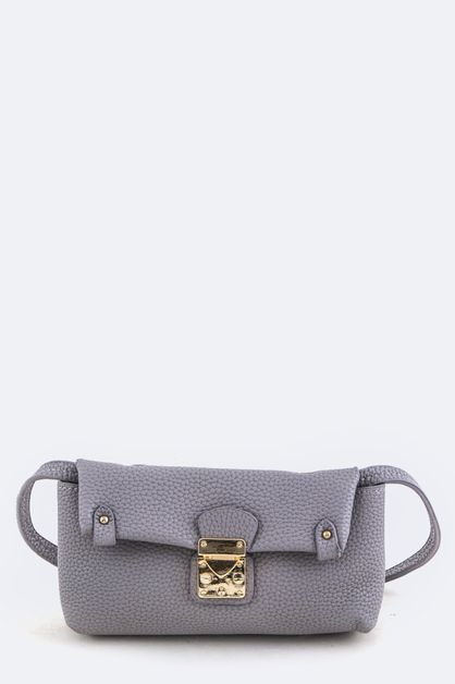 LA JEWELRY PLAZA, Grain Leather Push Lock Convertible , 128-EMB3140-MH020