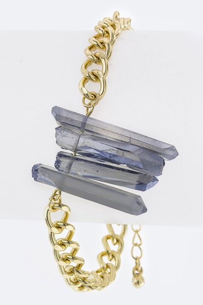 LA JEWELRY PLAZA, Color Quartz Chain Bracelet, 43-BB1030-BG247