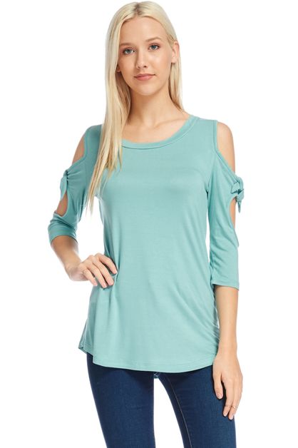 7TH RAY, COLD SHOULDER, T9086-NILE_BLUE