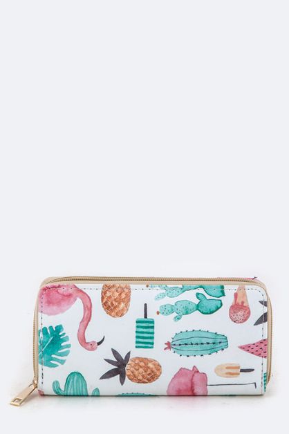 LA JEWELRY PLAZA, Mix Print Wallet, 99-WT326X088-MI024