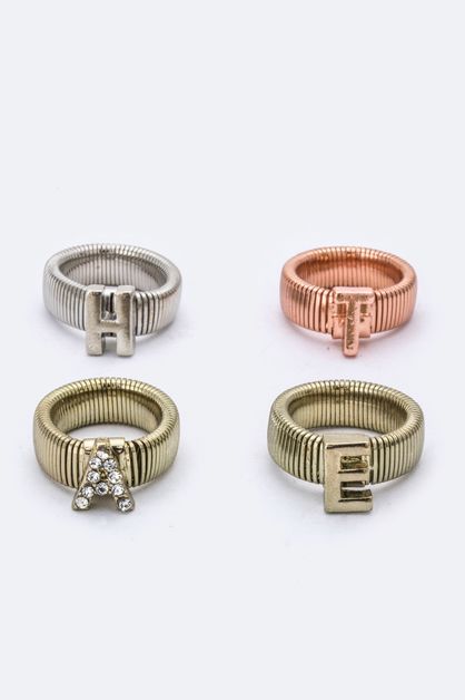 LA JEWELRY PLAZA, HATE Tri-Tone Stretch Ring Set, 60-YRHJ2474-AY038