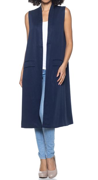 ROKOKO, Tencel/Lyocell ultra soft long vest, R64951-NAVY