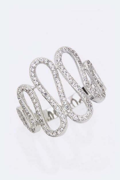 LA JEWELRY PLAZA, Cubic Zirconia Swirly Fashion Ring, 98-CW1786