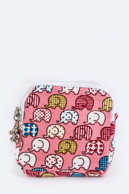 LA JEWELRY PLAZA, Elephant Pattern Canvas Pouch, 128-ESA6142-MM006