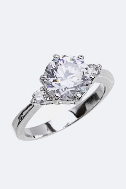 LA JEWELRY PLAZA, Round CZ Ring, 99-CW1566-NW-1