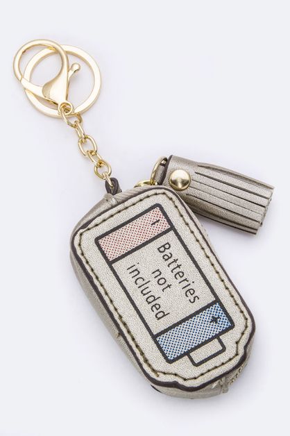 LA JEWELRY PLAZA, Battery Design Coin Purse Key Charm, 55-190375-BL094