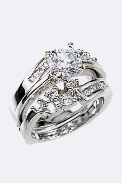 LA JEWELRY PLAZA, CZ Double Ring, 99-CW1583
