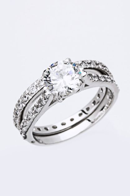 LA JEWELRY PLAZA, Classic Crystal Ring, 99-CW1769-NW-1