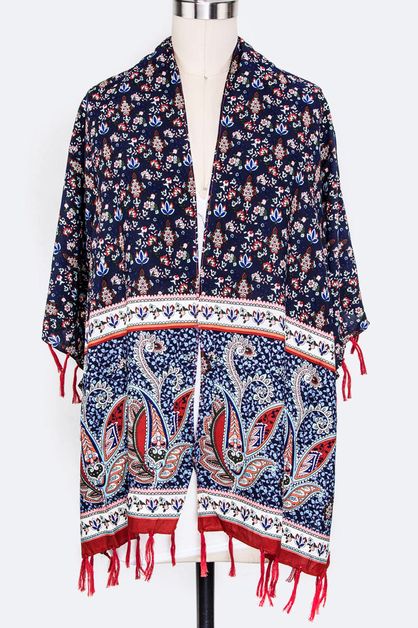 LA JEWELRY PLAZA, Flower Print Kimono Cardigans, 103-1235