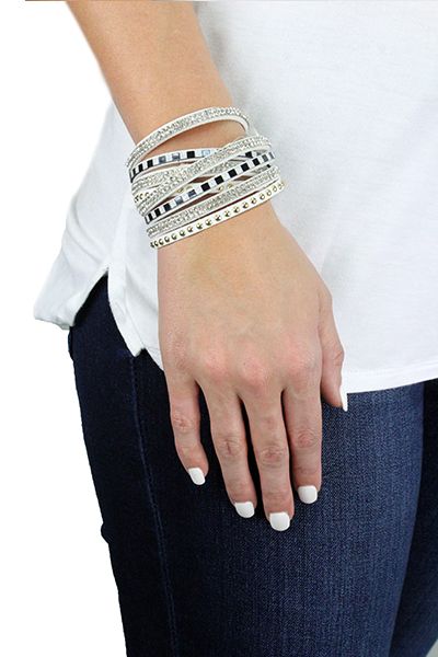 YOUR FASHION WHOLESALE, Cut Layered Jeweled bracelet, 4101