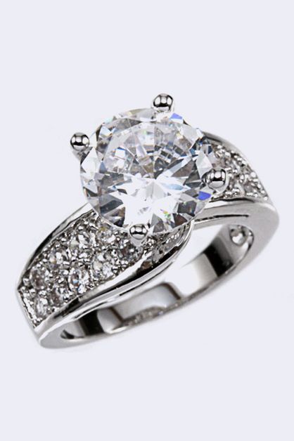 LA JEWELRY PLAZA, Cubic Zirconia Ring, 99-CW1686-NW-1