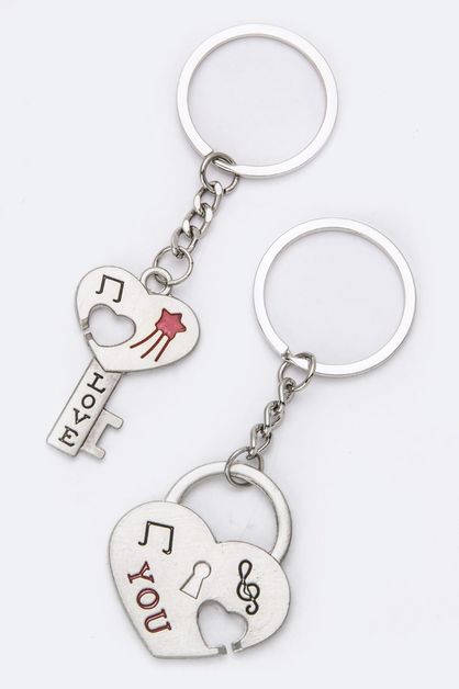 LA JEWELRY PLAZA, Heart Key and Lock Key Charms Set, 61-JK24275-BH069