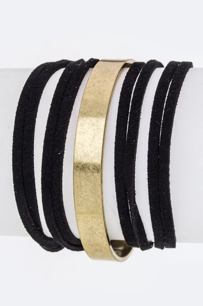 LA JEWELRY PLAZA, Metal and Suede Drawstring Bracelet, 71-B7078-AC781_