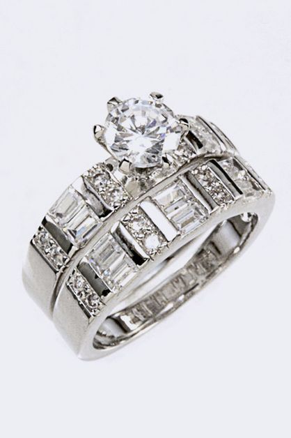 LA JEWELRY PLAZA, Cubic Zirconia Double Ring, 99-CW1729