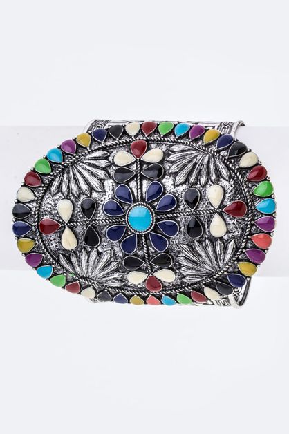 LA JEWELRY PLAZA, Wide Enamel Concho Cuff, 56-AB1101-AW408
