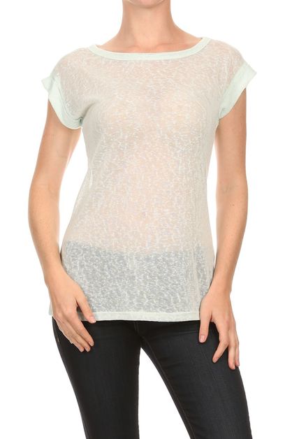 BAGEL, FASHION HACCI KNIT SUMMER TOP 2386, 2386-MINT