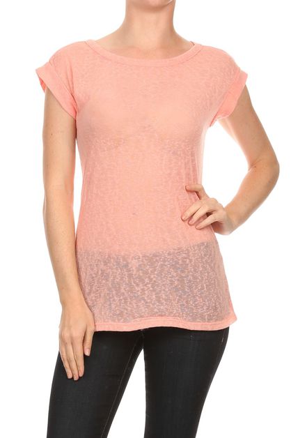 BAGEL, FASHION HACCI KNIT SUMMER TOP 2386, 2386-PEACH