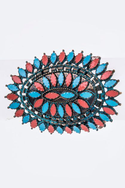 LA JEWELRY PLAZA, Enamel Conchos Cuff, 56-AB1102-BG251