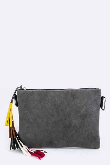 LA JEWELRY PLAZA, Layer Tassels Convertible Clutch Bag, 128-EMB8993-MK023