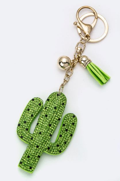 LA JEWELRY PLAZA, Soft Crystal Cactus Key Charm, 99-KC380X004-BF176