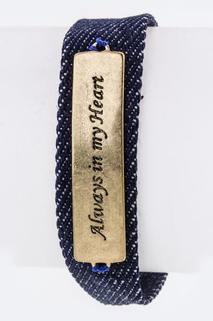LA JEWELRY PLAZA, Always in my Heart Engraved Bracelet, 42-OB3029-AE671