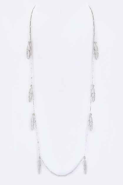 LA JEWELRY PLAZA, Metal Feathers necklace, 46-ON8186/AJ287