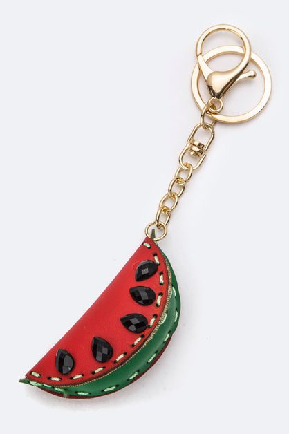 LA JEWELRY PLAZA, Leather Craft Watermelon Key Charm, 99-KC386X001-BI002