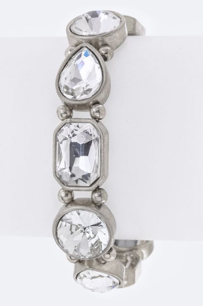 LA JEWELRY PLAZA, Mix Crystals Stretch Bracelet, 28-B2826-A251