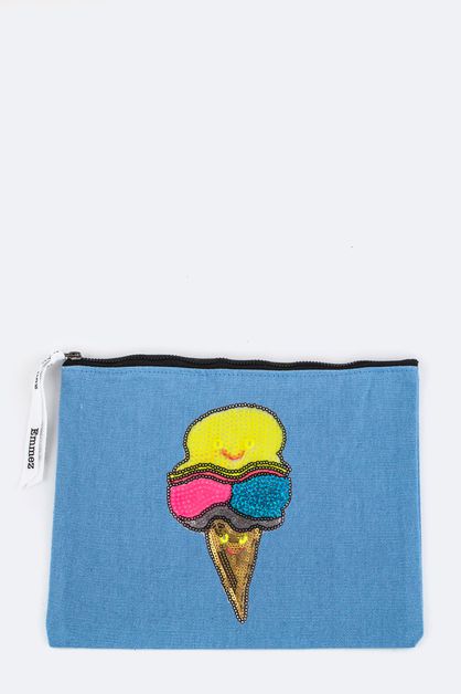 LA JEWELRY PLAZA, Sequins Ice Cream Cone Pouch, 128-EMB0995-MC036