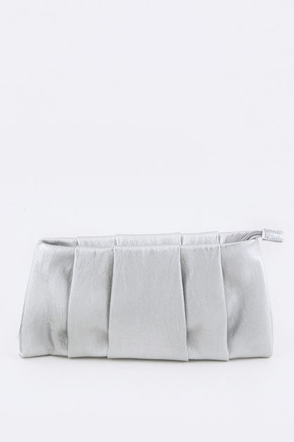 LA JEWELRY PLAZA, Pleated Grain Leather Clutch, 106-C2056/MM014