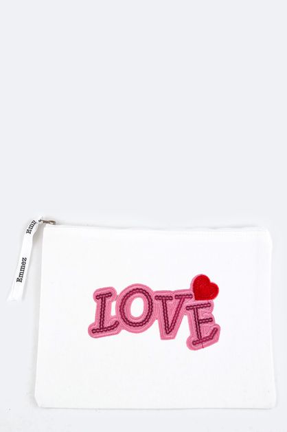 LA JEWELRY PLAZA, LOVE Sequins Embroidered Canvas , 128-EMB0993O-MC036